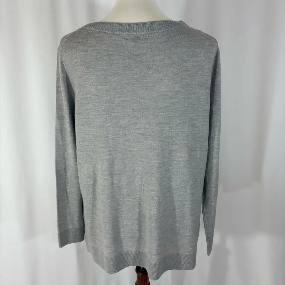 Charter Club Light Gray Crew Neck Sweater
